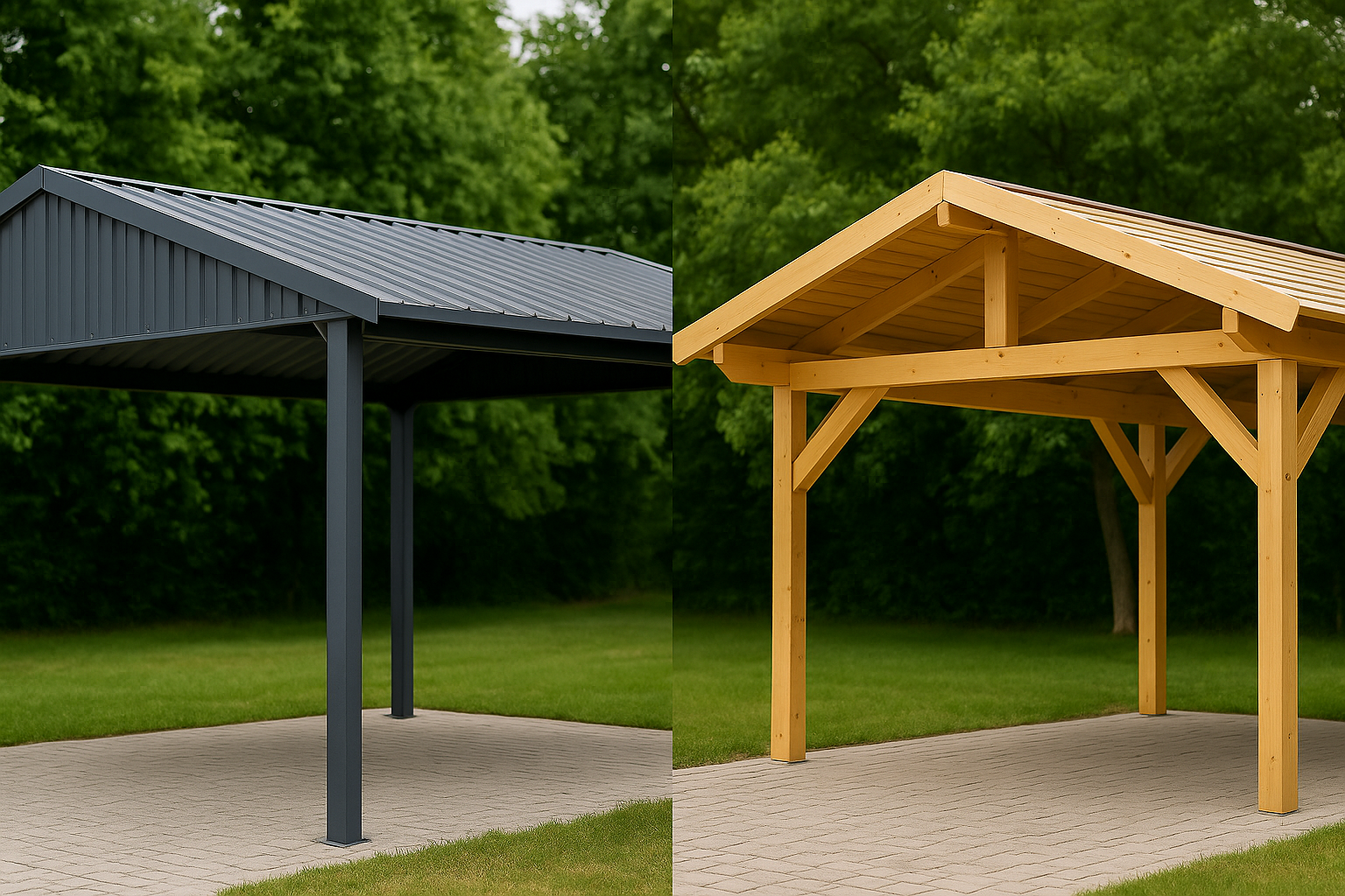 Carport aus Metall vs Holz – für welches Material soll man sich entscheiden?