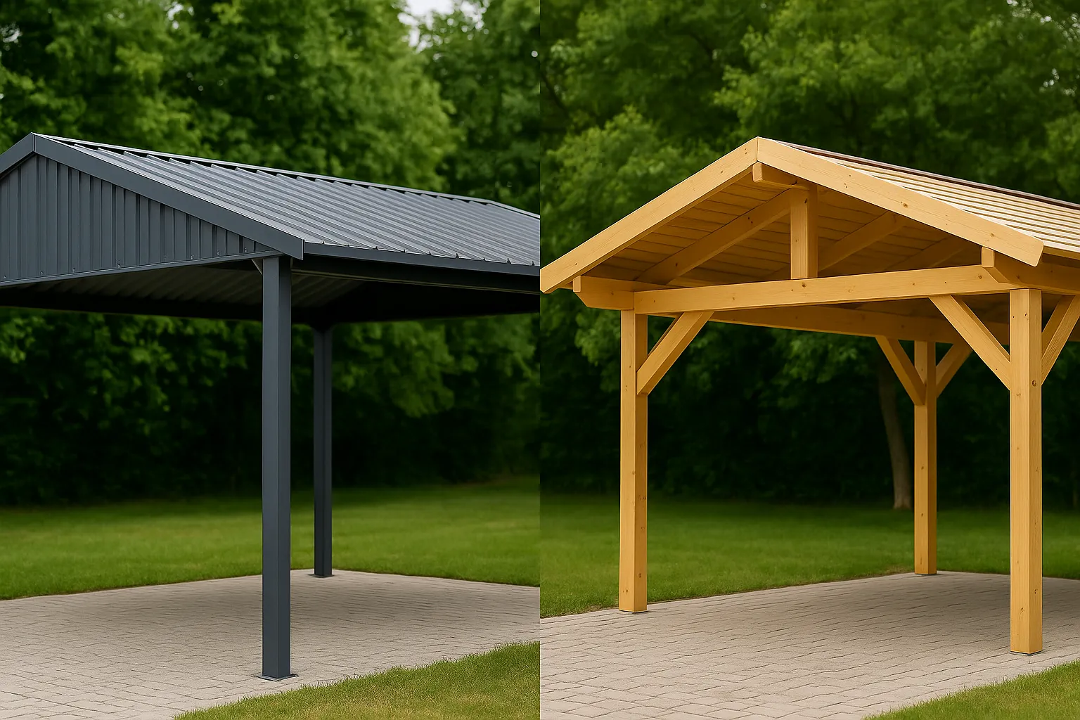 Carport aus Metall vs Holz – für welches Material soll man sich entscheiden?