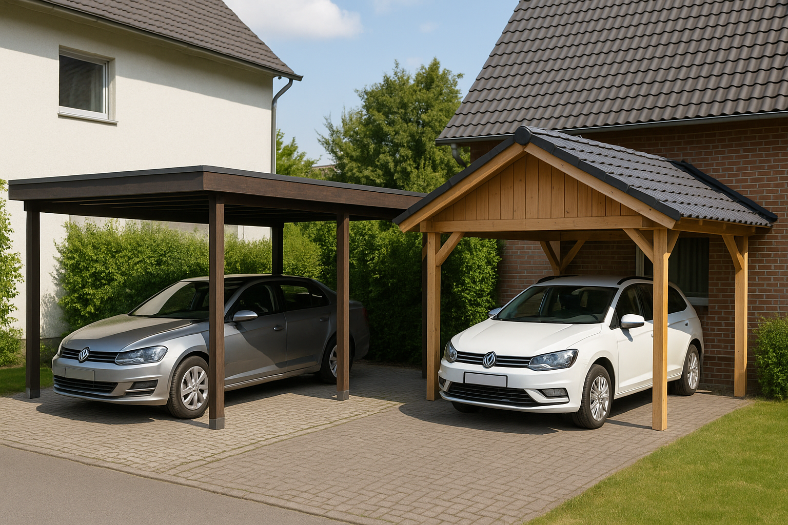 Flachdach oder Steildach bei einem Carport - welche Lösung ist besser?